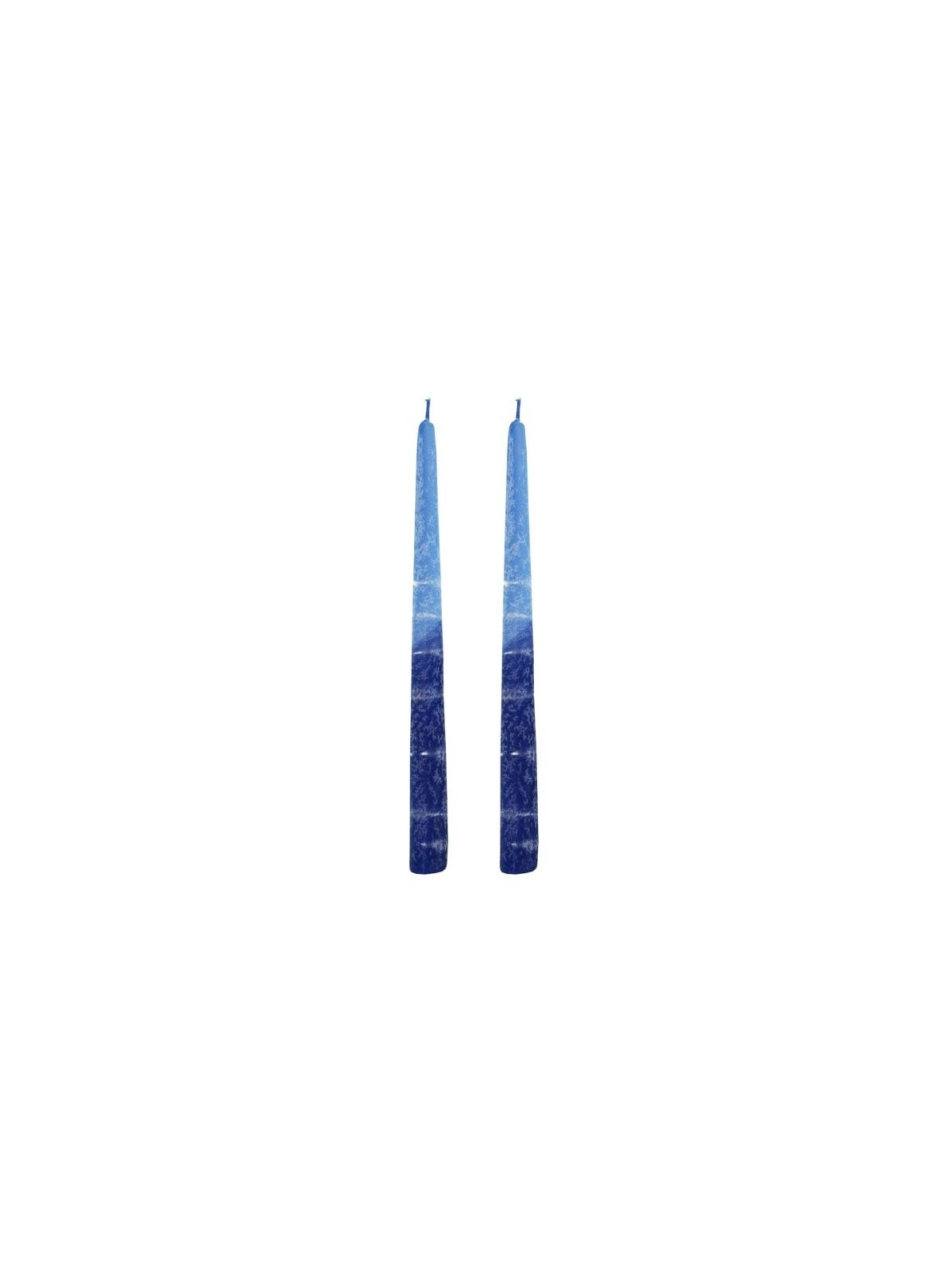 Handcrafted Designer Dipped Taper Shabbat Candles - Blue